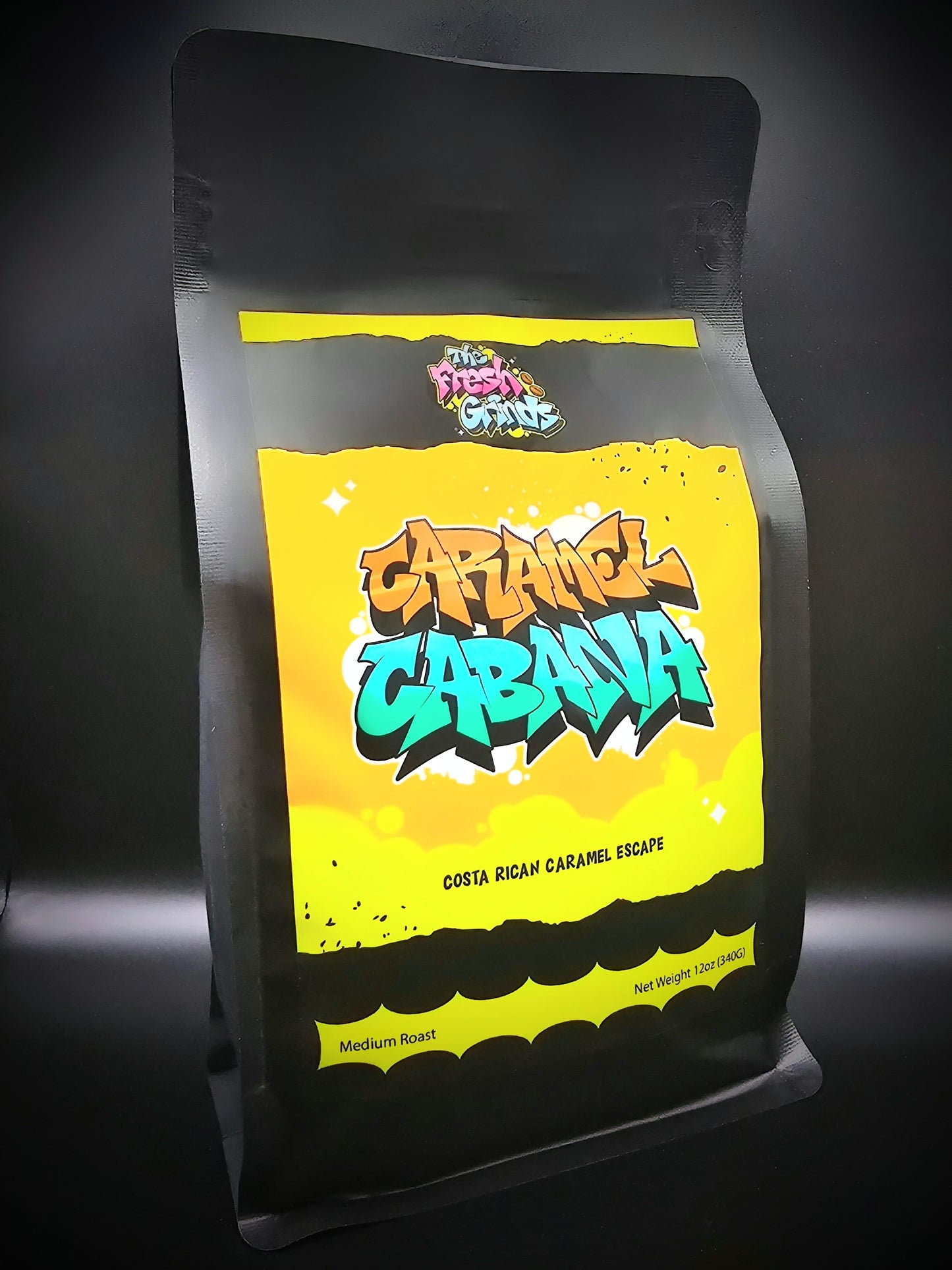 Caramel Cabana Coffee Grinds Front Side